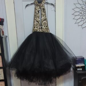 Elegant Black and Gold Gown